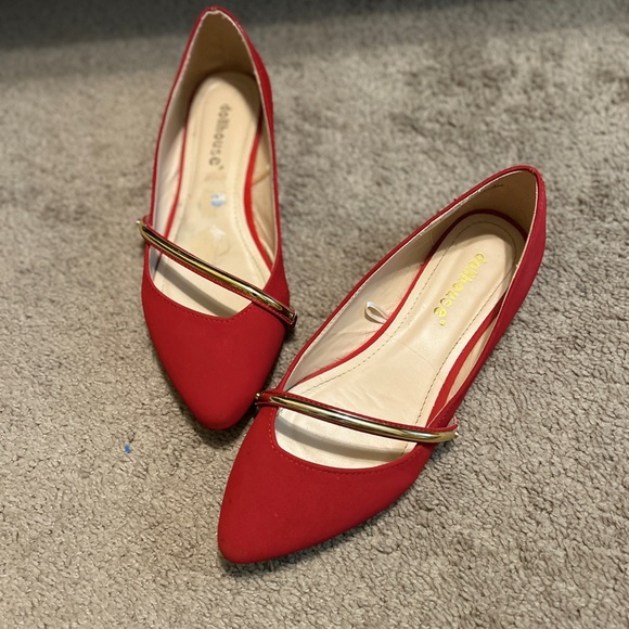 Cute Red Flats ❤️ 8.5 - Picture 1 of 4